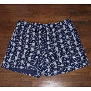 Lane Bryant Embroidered Shorts Womens 20 Plus Size Navy Blue White